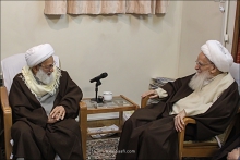 گزارش تصویری: دیدار شیخ عیسی قاسم، رهبر شیعیان بحرین با حضرت آیت الله العظمی صافی گلپایگانی