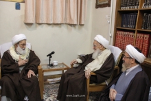 گزارش تصویری: دیدار شیخ عیسی قاسم، رهبر شیعیان بحرین با حضرت آیت الله العظمی صافی گلپایگانی