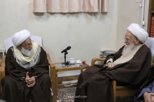 دیدار شیخ عیسی قاسم، رهبر شیعیان بحرین با حضرت آیت الله العظمی صافی گلپایگانی