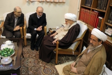 دیدار دکتر صالحی، رئیس سازمان انرژی اتمی با حضرت آیت الله العظمی صافی گلپایگانی
